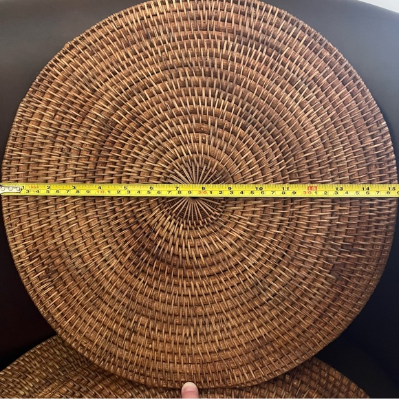 Set of 4 Round Woven Rattan Placemats - Picture 2 of 4